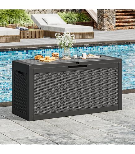 Amazon.com: 150 Gallon Outdoor Storage Deck Box Waterproof Large